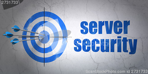 Image of Safety concept: target and Server Security on wall background