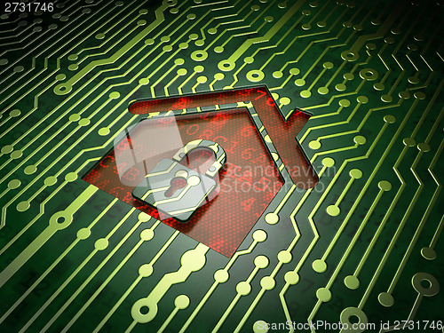 Image of Business concept: Home on circuit board background