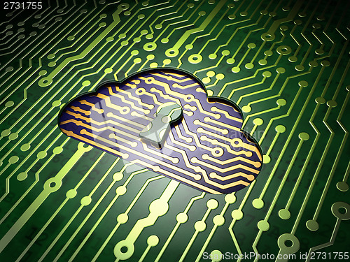 Image of Cloud technology concept: Cloud With Keyhole on circuit board