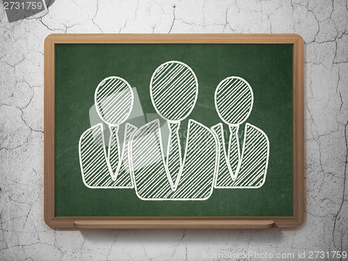 Image of Business concept: Business People on chalkboard background