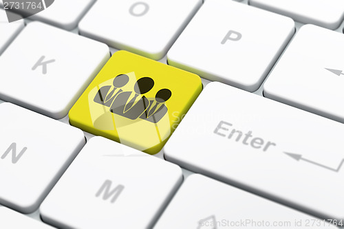 Image of Business concept: Business People on computer keyboard background