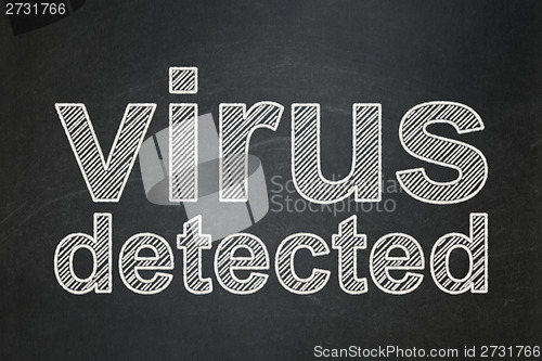 Image of Protection concept: Virus Detected on chalkboard background