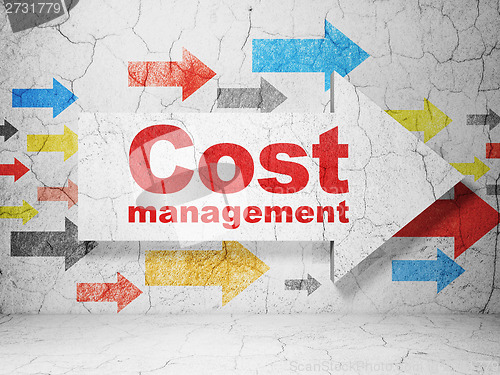 Image of Business concept: arrow with Cost Management on grunge wall background
