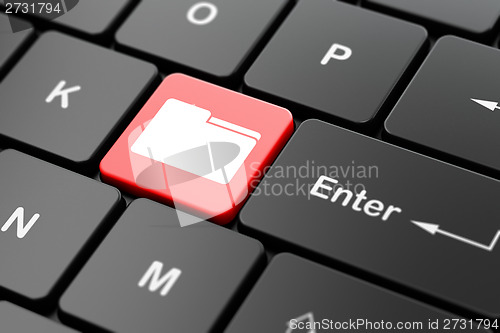 Image of Finance concept: Folder on computer keyboard background