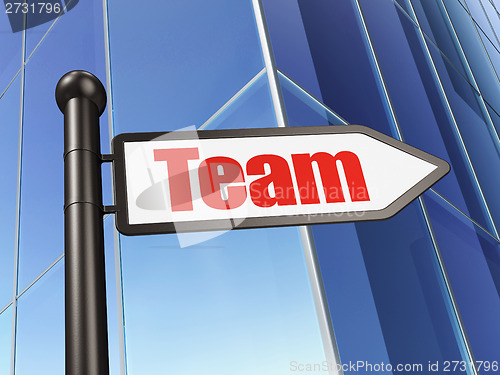 Image of Business concept: sign Team on Building background