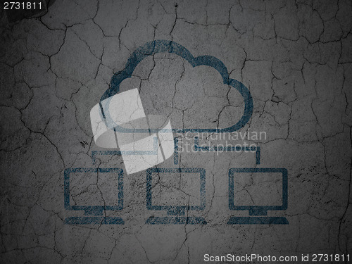 Image of Cloud networking concept: Cloud Network on grunge wall background