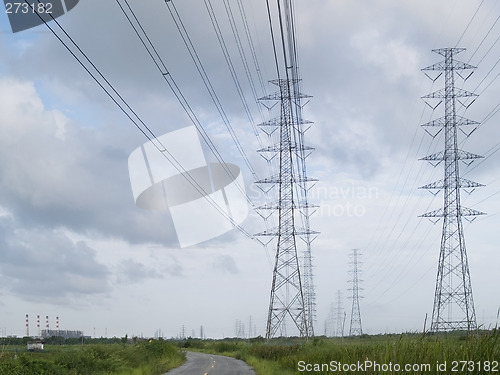 Image of Power line and power station