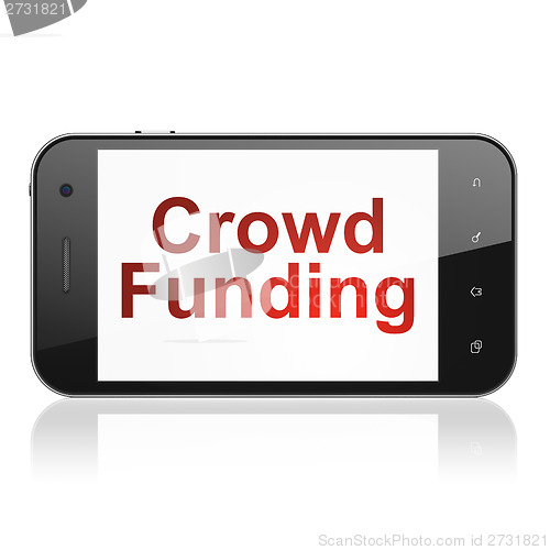 Image of Finance concept: Crowd Funding on smartphone