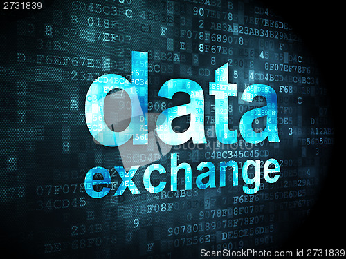 Image of Information concept: Data Exchange on digital background