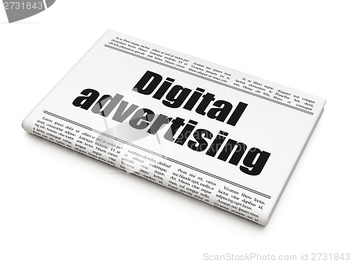 Image of Advertising concept: newspaper headline Digital Advertising