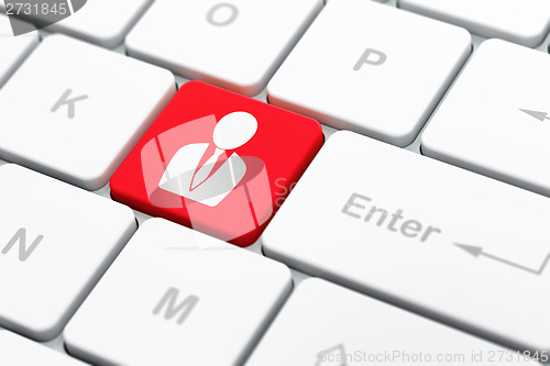 Image of Business concept: Business Man on computer keyboard background