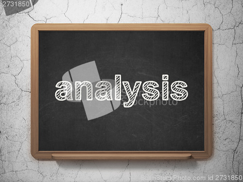 Image of Advertising concept: Analysis on chalkboard background