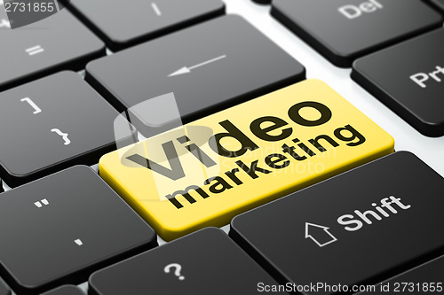 Image of Business concept: Video Marketing on computer keyboard background