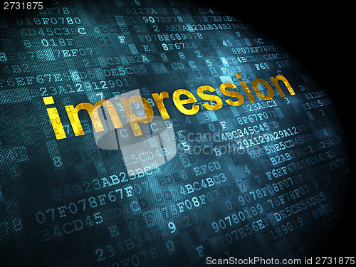 Image of Marketing concept: Impression on digital background