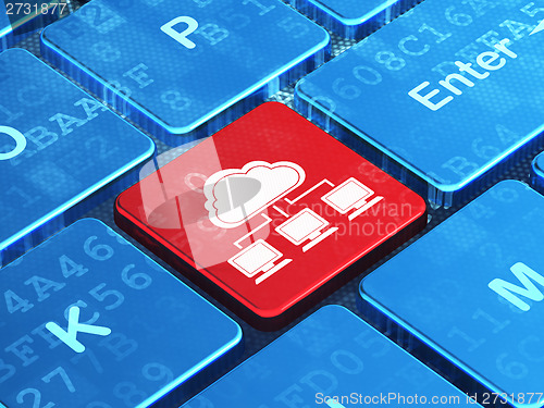 Image of Cloud networking concept: Cloud Network on computer keyboard background