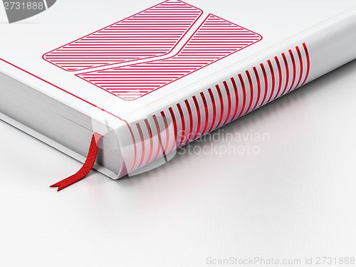 Image of Business concept: closed book, Email on white background