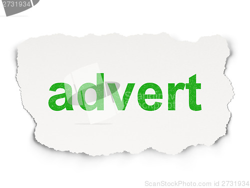 Image of Advertising concept: Advert on Paper background