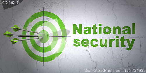 Image of Privacy concept: target and National Security on wall background