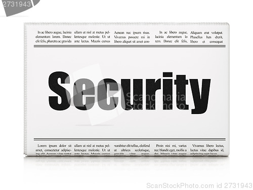 Image of Security concept: newspaper headline Security