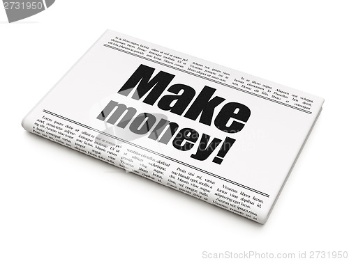 Image of Finance concept: newspaper headline Make Money!