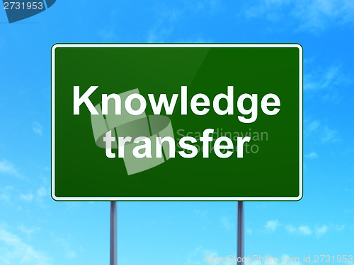 Image of Education concept: Knowledge Transfer on road sign background