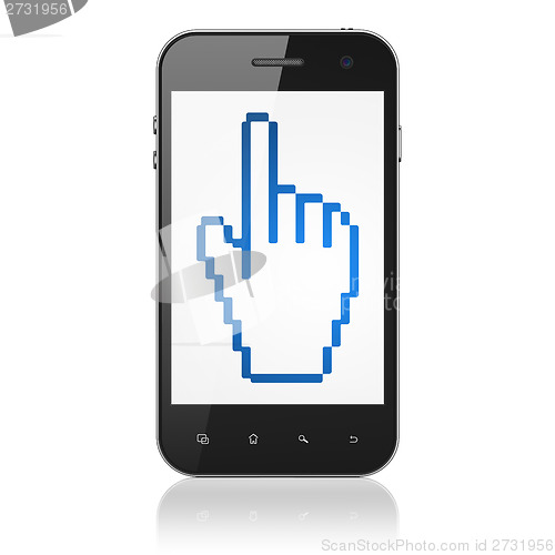 Image of Marketing concept: Mouse Cursor on smartphone
