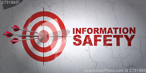 Image of Privacy concept: target and Information Safety on wall background