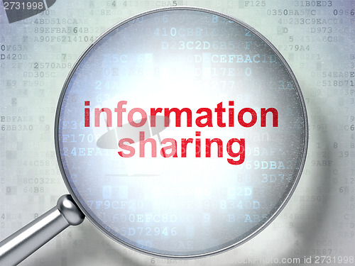 Image of Information concept: Information Sharing with optical glass