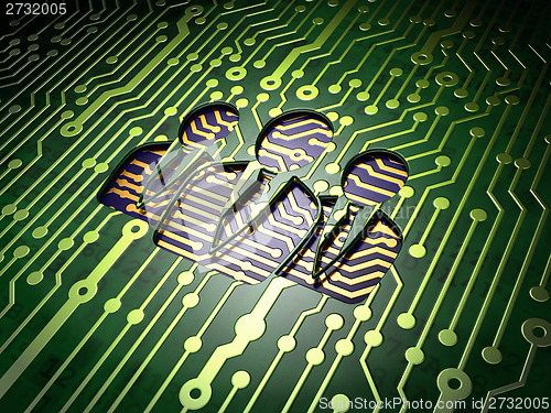 Image of Law concept: Business People on circuit board background