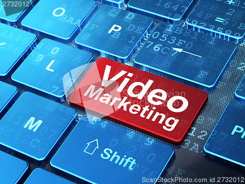 Image of Finance concept: Video Marketing on computer keyboard background