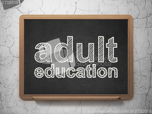 Image of Education concept: Adult Education on chalkboard background