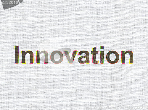 Image of Finance concept: Innovation on fabric texture background