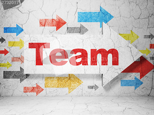 Image of Finance concept: arrow with Team on grunge wall background