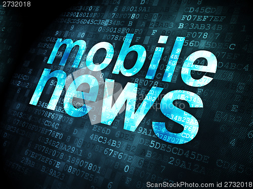 Image of News concept: Mobile News on digital background