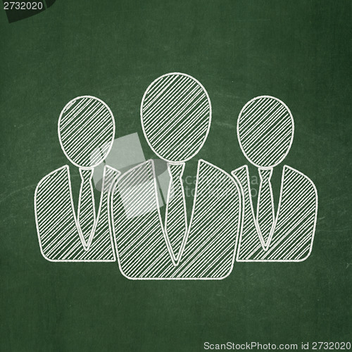 Image of Business concept: Business People on chalkboard background