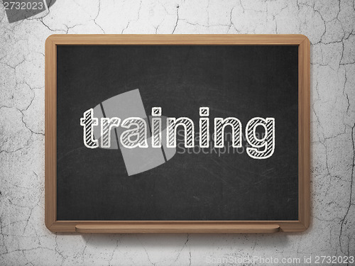 Image of Education concept: Training on chalkboard background