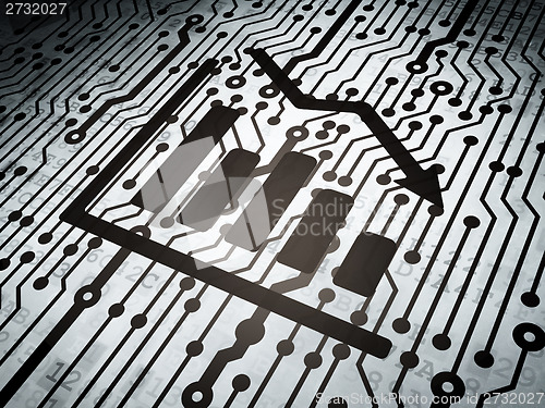 Image of News concept: circuit board with Decline Graph