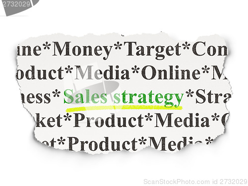 Image of Advertising concept: Sales Strategy on Paper background