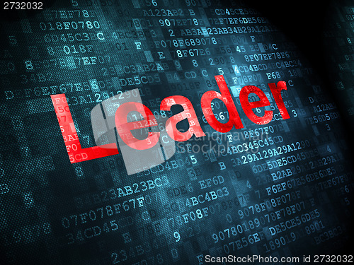 Image of Finance concept: Leader on digital background