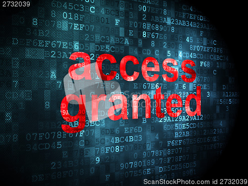 Image of Privacy concept: Access Granted on digital background