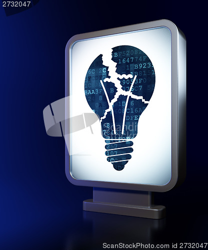 Image of Business concept: Light Bulb on billboard background