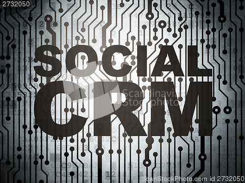 Image of Finance concept: circuit board with Social CRM