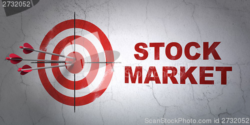Image of Finance concept: target and Stock Market on wall background