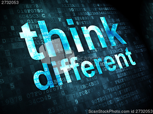 Image of Education concept: Think Different on digital background