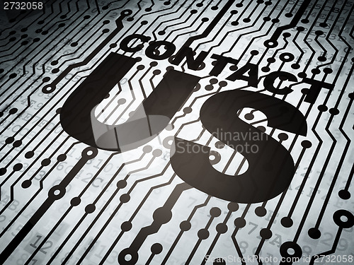Image of Advertising concept: circuit board with Contact Us