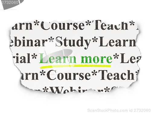 Image of Education concept: Learn More on Paper background