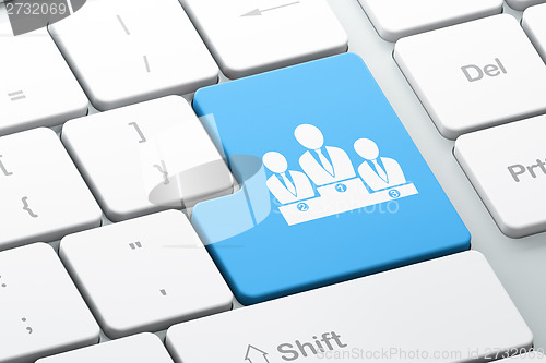 Image of Business concept: Business Team on computer keyboard background