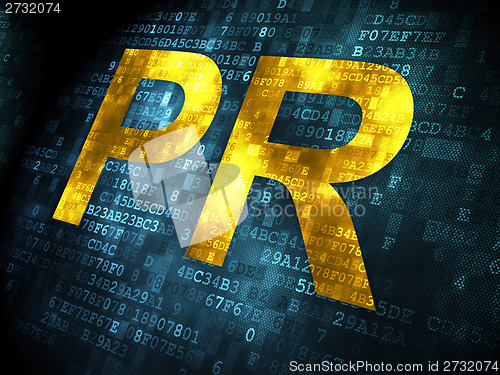 Image of Marketing concept: PR on digital background