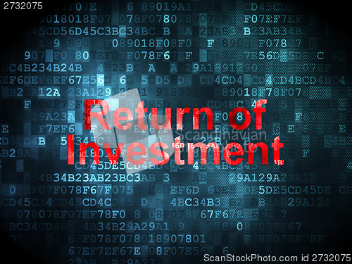 Image of Finance concept: Return of Investment on digital background
