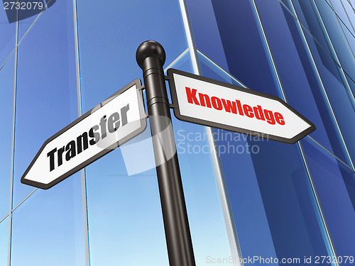 Image of Education concept: sign Knowledge Transfer on Building